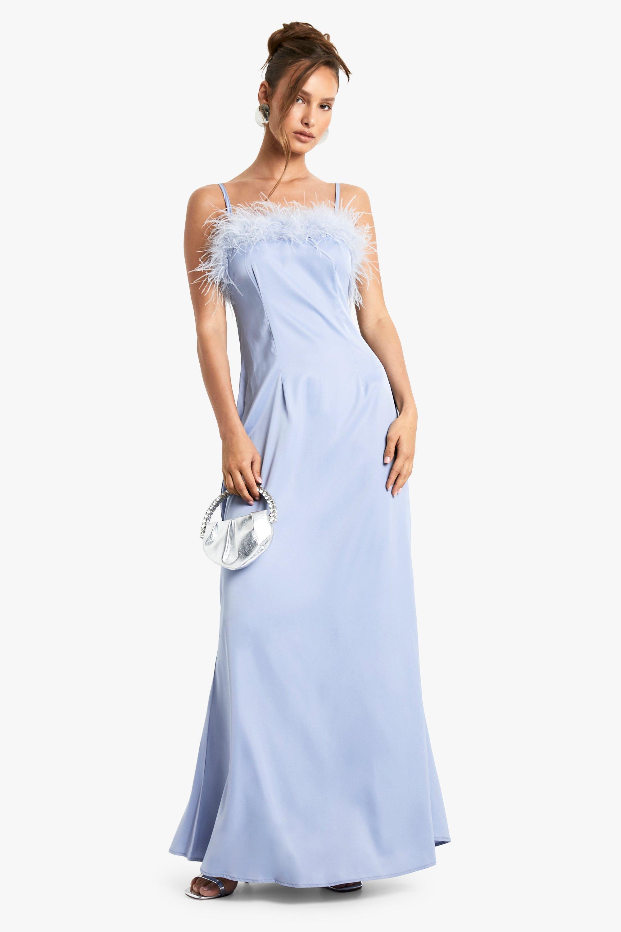 Baby blue dress boohoo sale